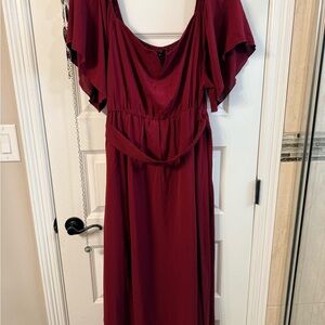 Amazon Women's Maxi Dress in Deep Red